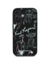 Etui Karl Lagerfeld Grained Pattern & Logo MagSafe do Apple iPhone 16 czarny