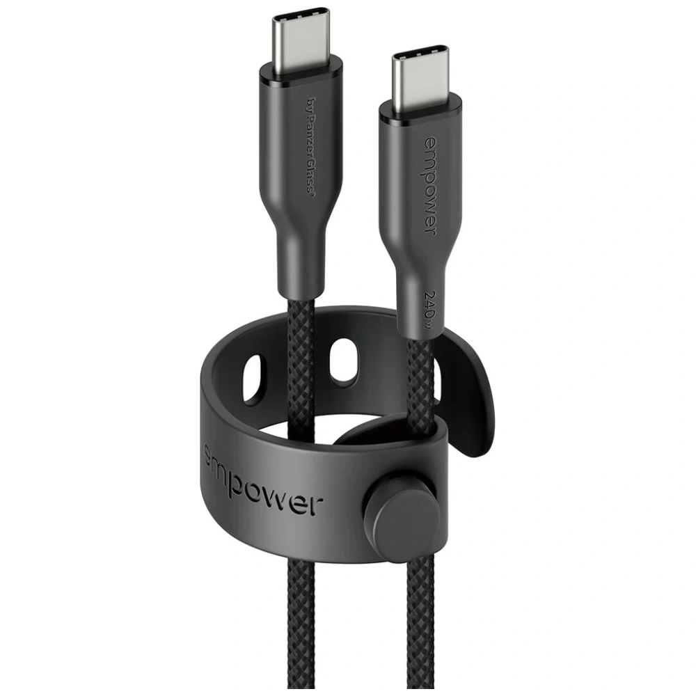 Kabel Empower by PanzerGlass Racing 240W USB-C / USB-C 2m czarny