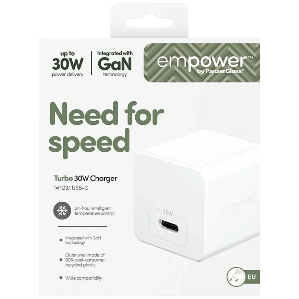Ładowarka sieciowa Empower by PanzerGlass Turbo 30W USB-C srebrno-czarny