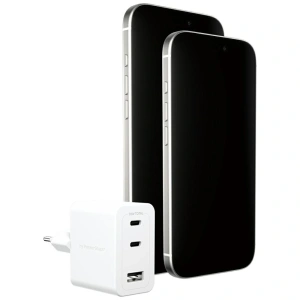 Ładowarka sieciowa Empower by PanzerGlass Turbo 70W 2xUSB-C USB-A srebrno-biały