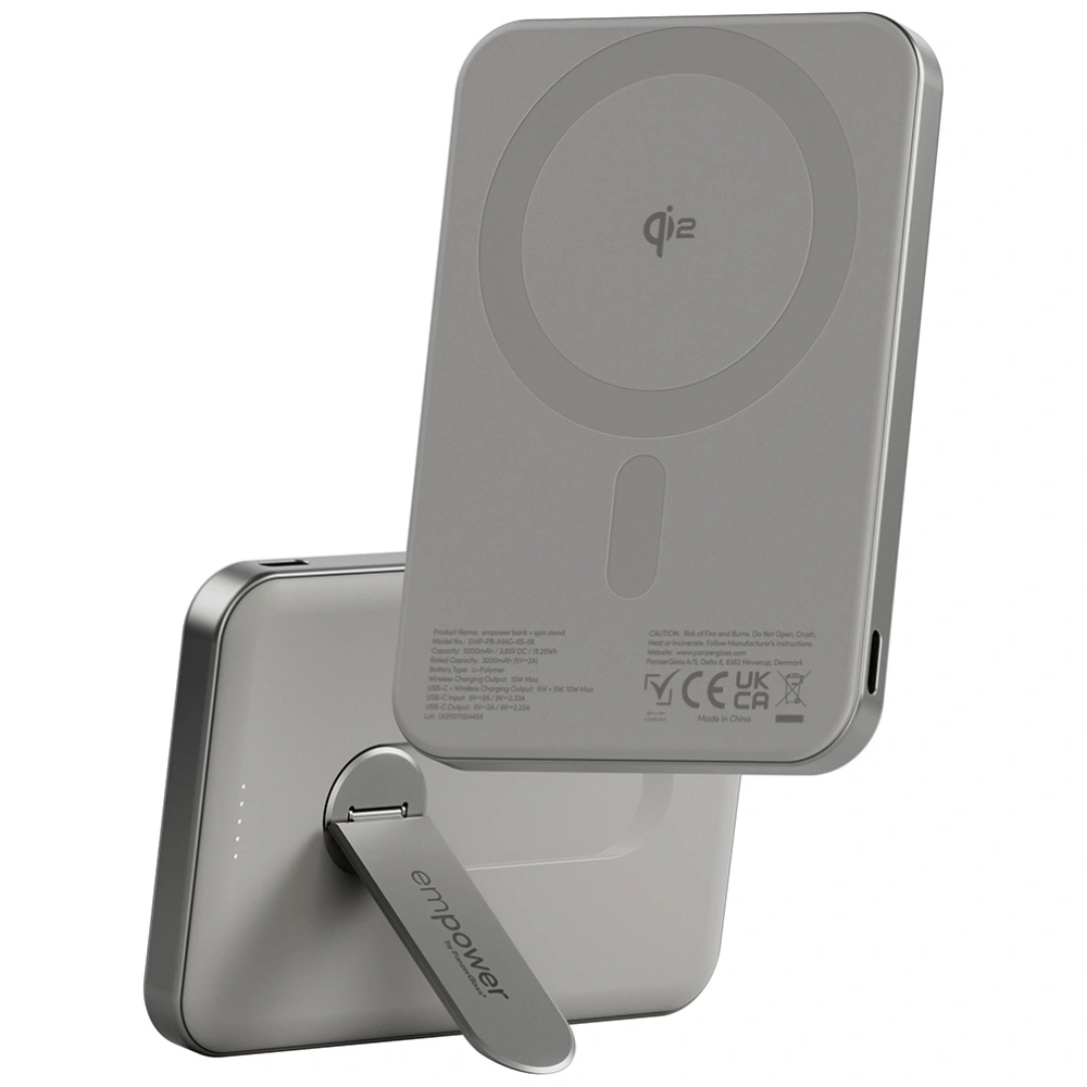 Powerbank Empower by PanzerGlass Bank w. Spin Stand 5000mAh tytanowy