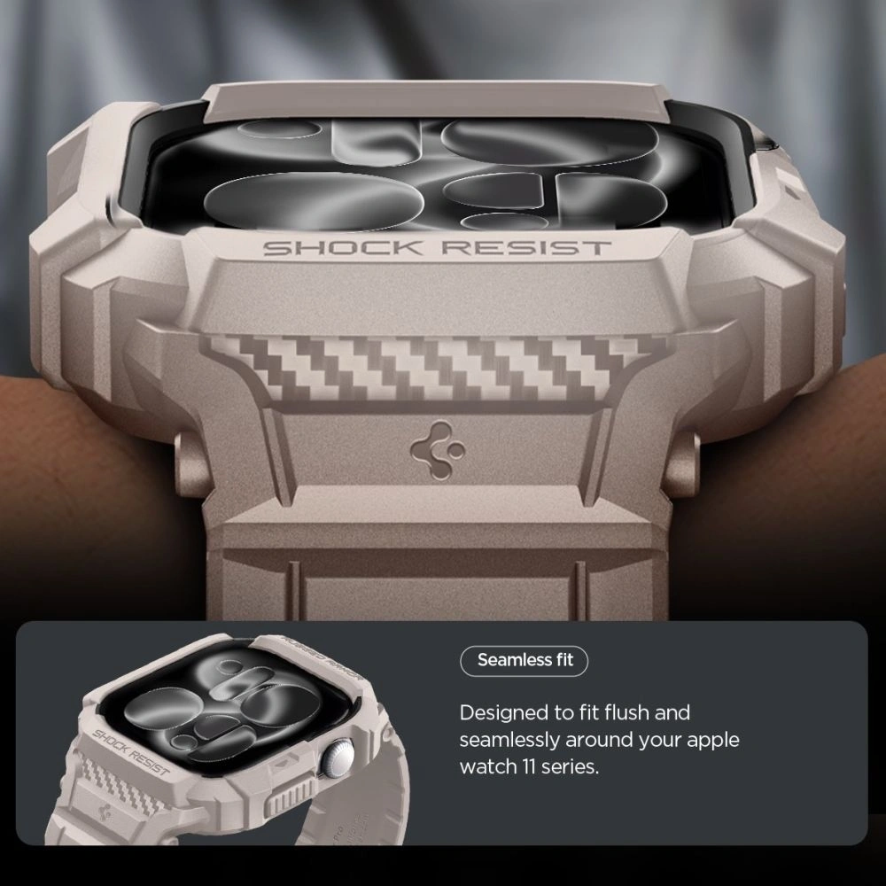 Etui Spigen Rugged Armor Pro V2 do Apple Watch 10 / 11 46mm Dune Beige
