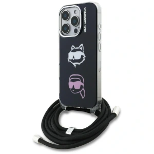 Etui Karl Lagerfeld IML Crossbody Karl&Choupette Head do Apple iPhone 16 Pro Max czarny