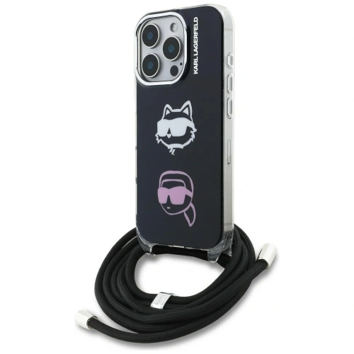 Etui Karl Lagerfeld IML Crossbody Karl&Choupette Head do Apple iPhone 16 Pro Max czarny