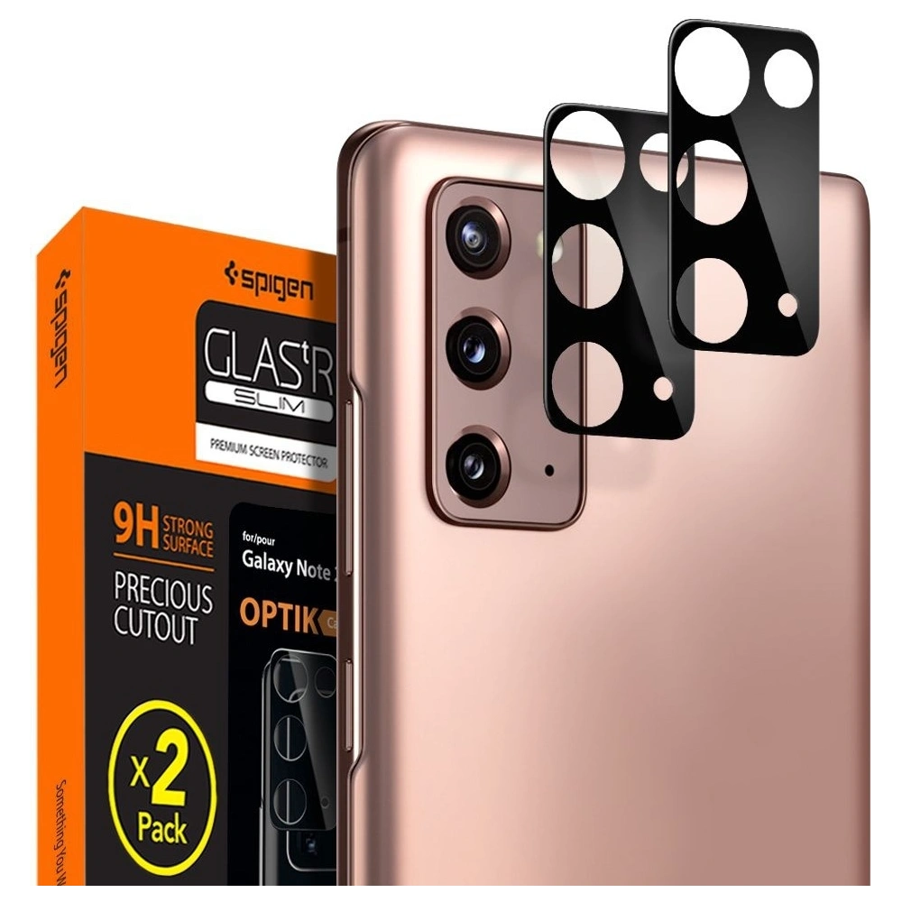Hurtownia GSM - Tvrzené sklo na Spigen Full Cover Camera Lens Samsung Galaxy Note 20 černé - SPN1222BLK - {ean13} - Hurt