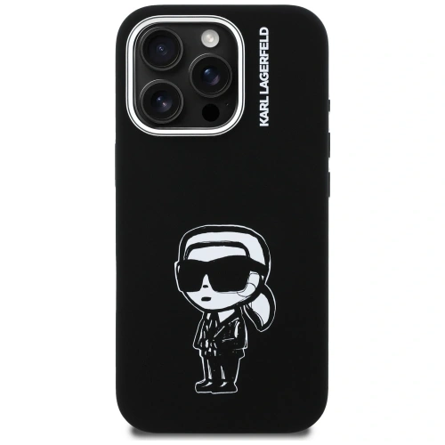 Etui Karl Lagerfeld Silicone Karl Sketch MagSafe do Apple iPhone 16 Pro czarny