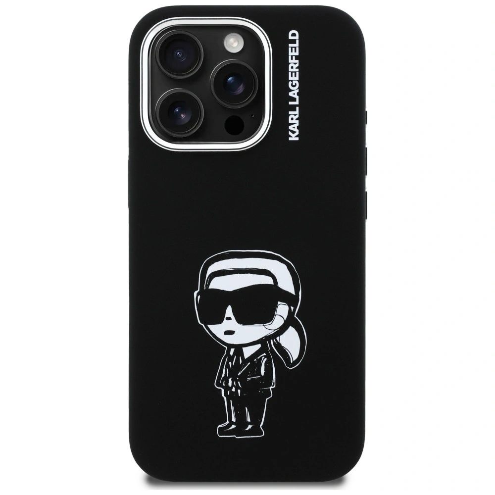 Etui Karl Lagerfeld Silicone Karl Sketch MagSafe do Apple iPhone 16 Pro czarny