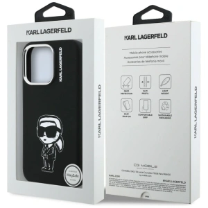 Etui Karl Lagerfeld Silicone Karl Sketch MagSafe do Apple iPhone 16 Pro czarny