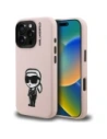 Etui Karl Lagerfeld Silicone Karl Sketch MagSafe do Apple iPhone 16 Pro różowy