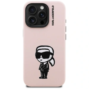 Etui Karl Lagerfeld Silicone Karl Sketch MagSafe do Apple iPhone 16 Pro różowy