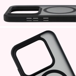 Etui z pierścieniem magnetycznym Bizon Case MatteO do Realme GT 8 Pro przydymione-czarne