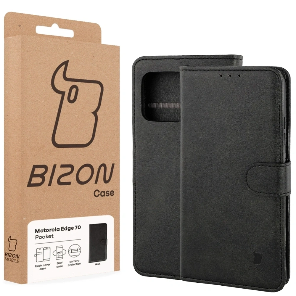 Etui z klapką Bizon Case Pocket do Motorola Edge 70 czarne