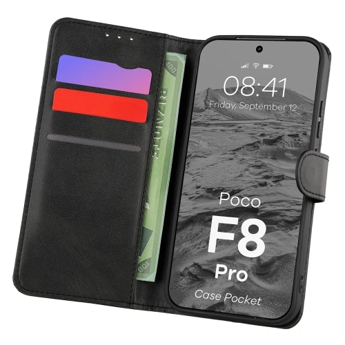 Etui z klapką Bizon Case Pocket do Xiaomi POCO F8 Pro czarne
