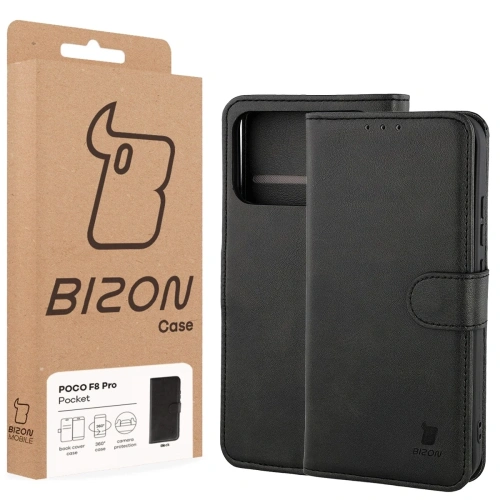 Etui z klapką Bizon Case Pocket do Xiaomi POCO F8 Pro czarne