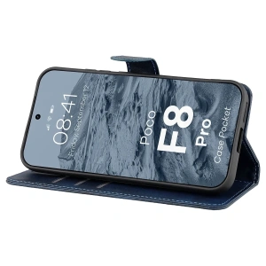 Etui z klapką Bizon Case Pocket do Xiaomi POCO F8 Pro granatowe