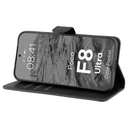 Etui z klapką Bizon Case Pocket do Xiaomi POCO F8 Ultra czarne