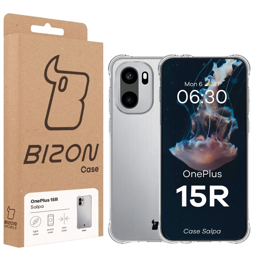 Elastyczne etui Bizon Case Salpa do OnePlus 15R przezroczyste