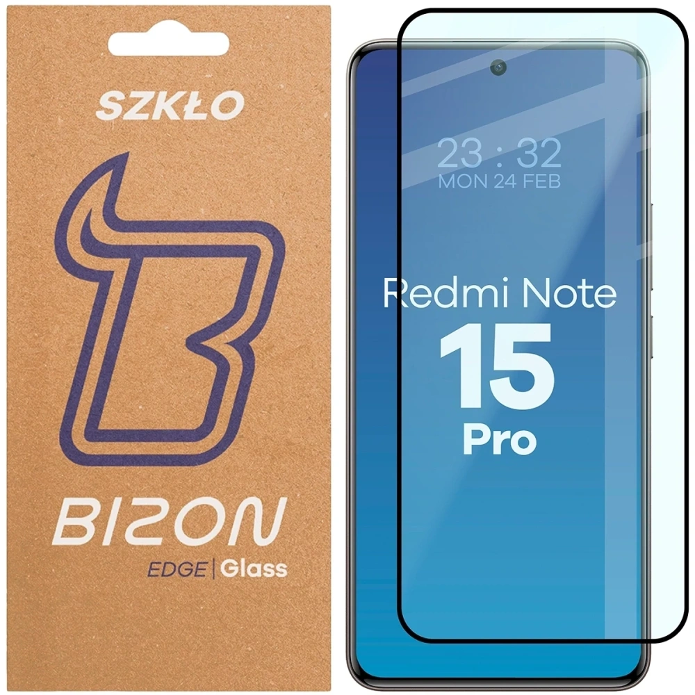 Szkło hartowane Bizon Glass Edge 2 do Xiaomi Redmi Note 15 Pro 4G czarna ramka