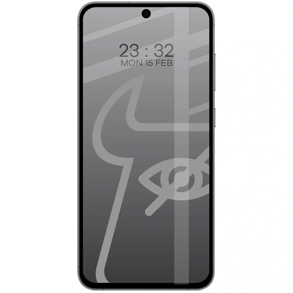 Prywatyzujące szkło hartowane Bizon Glass Edge Shadow Duo do Galaxy S25 FE / S24 FE / A36 5G / A56 5G przyciemniane z czarną ramką [2 PACK]