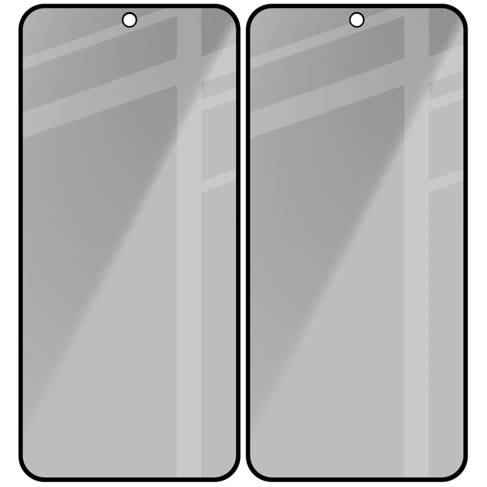 Prywatyzujące szkło hartowane Bizon Glass Edge Shadow Duo do Galaxy S25 FE / S24 FE / A36 5G / A56 5G przyciemniane z czarną ramką [2 PACK]