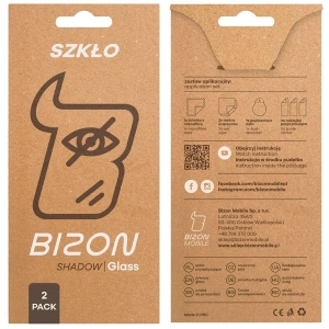 Prywatyzujące szkło hartowane Bizon Glass Edge Shadow Duo do Galaxy S25 FE / S24 FE / A36 5G / A56 5G przyciemniane z czarną ramką [2 PACK]