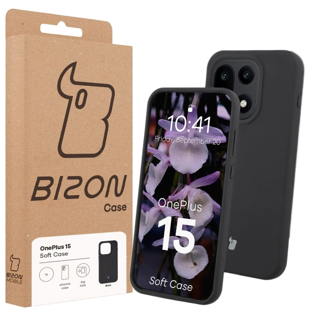 Silikonowe etui Bizon Soft Case do OnePlus 15 czarne
