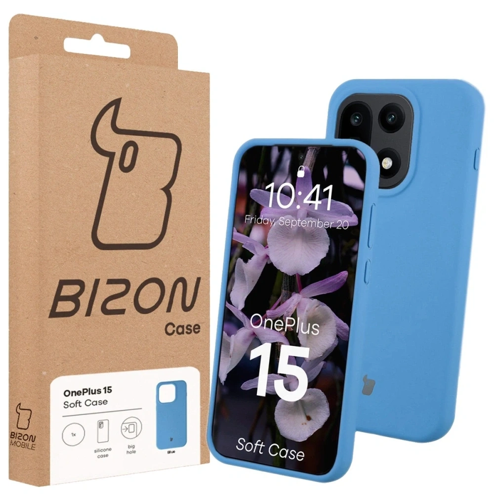 Silikonowe etui Bizon Soft Case do OnePlus 15 niebieskie