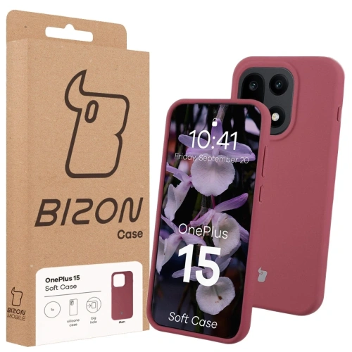 Silikonowe etui Bizon Soft Case do OnePlus 15 ciemnofioletowe