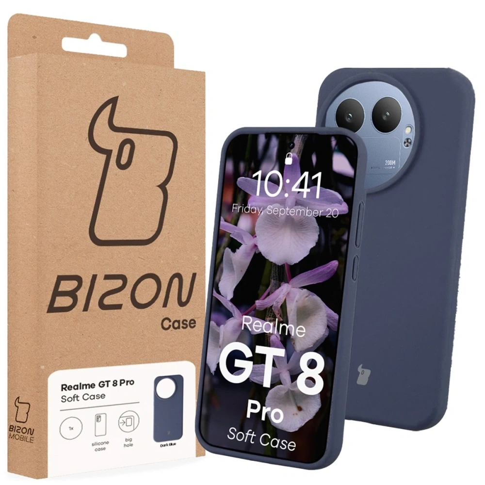Silikonowe etui Bizon Soft Case do Realme GT 8 Pro ciemnoniebieskie