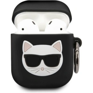 Etui Karl Lagerfeld KLACA2SILCHBK Apple AirPods kryt černý/black silikon Choupette