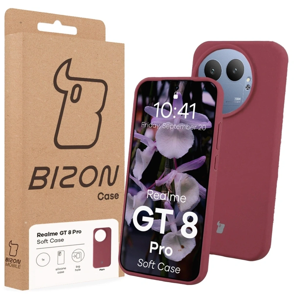 Silikonowe etui Bizon Soft Case do Realme GT 8 Pro ciemnofioletowe