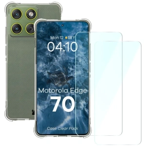 Elastyczne etui + 2x szkło hartowane Bizon Case Clear Pack do Motorola Edge 70