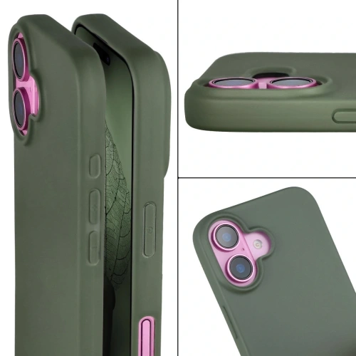 Etui z recyklingu Bizon Case ReLeaf do Apple iPhone 16 ciemnozielone