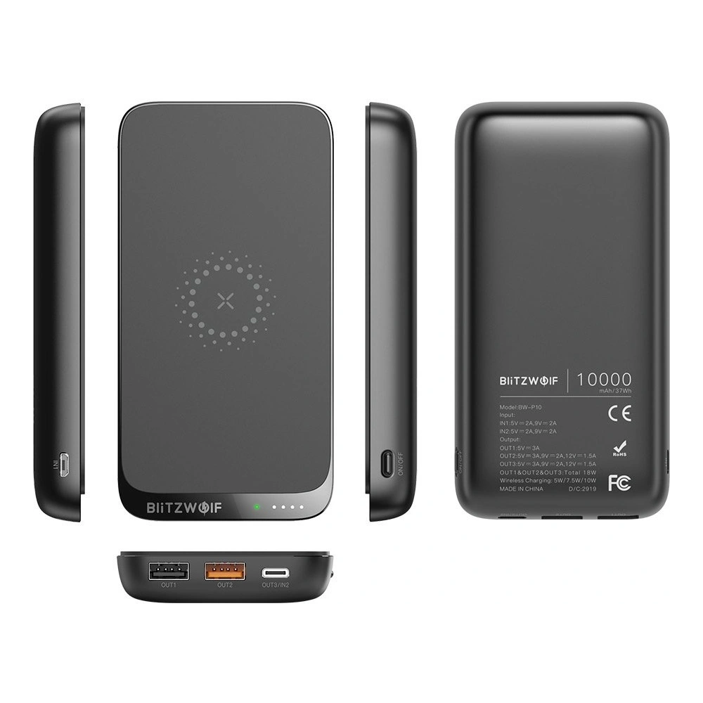 Hurtownia GSM - Powerbank BlitzWolf BW-P10, 10000mAh, QC 3.0, PD, 3A, 18W (černý) - BLZ276BLK - {ean13} - Hurt