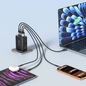 Ładowarka sieciowa Tech-Protect NC200W-GAN 4-port Network Charger PD 200W / QC3.0 Black