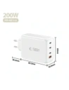 Ładowarka sieciowa Tech-Protect NC200W-GAN 4-port Network Charger PD 200W / QC3.0 White
