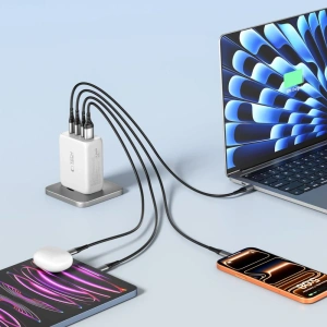 Ładowarka sieciowa Tech-Protect NC200W-GAN 4-port Network Charger PD 200W / QC3.0 White