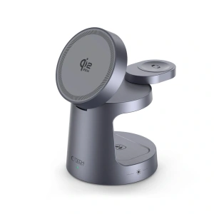 Ładowarka indukcyjna Tech-Protect QI2.2-25W-A48 3in1 Magnetic MagSafe Wireless Charger Dark Grey