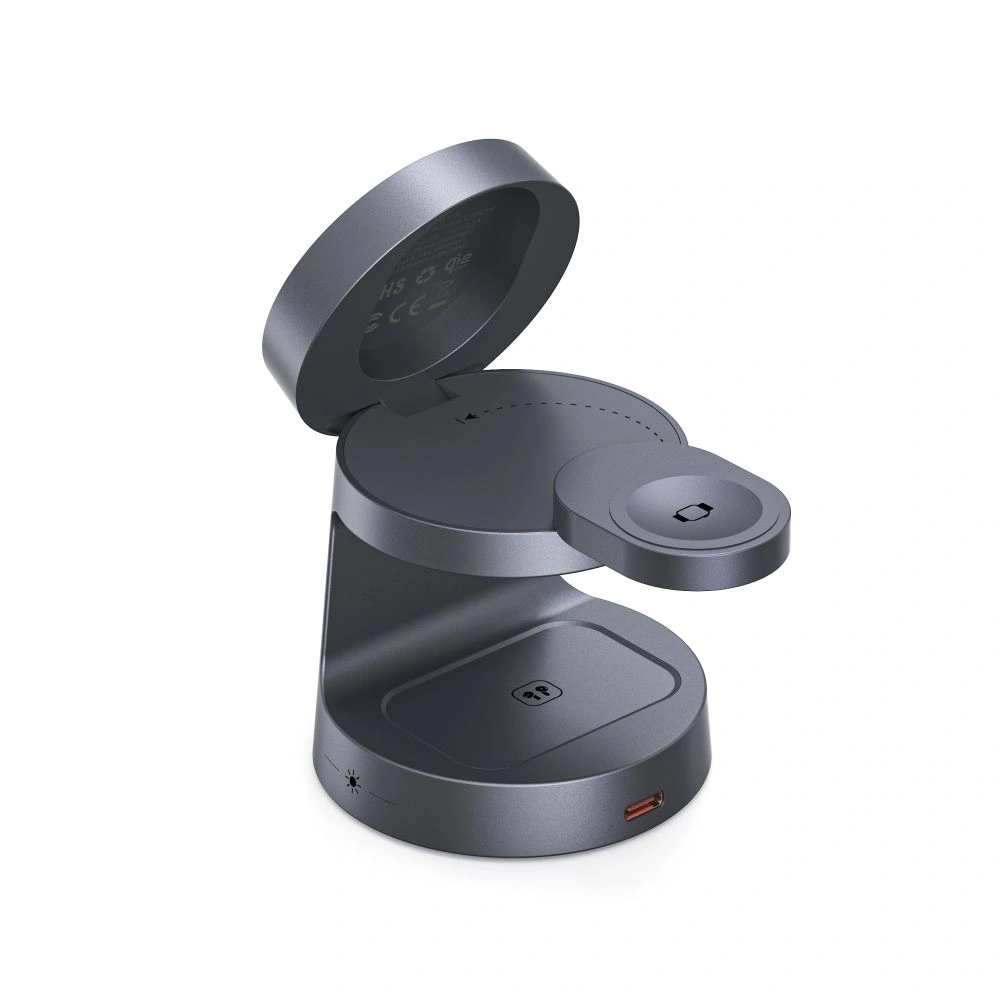 Ładowarka indukcyjna Tech-Protect QI2.2-25W-A48 3in1 Magnetic MagSafe Wireless Charger Dark Grey