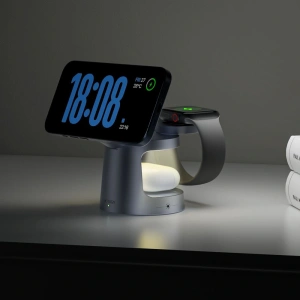 Ładowarka indukcyjna Tech-Protect QI2.2-25W-A48 3in1 Magnetic MagSafe Wireless Charger Dark Grey