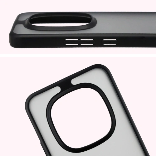 Etui Bizon Case Angelo do Xiaomi Redmi Note 15 Pro+ Plus 5G przydymione z czarną ramką