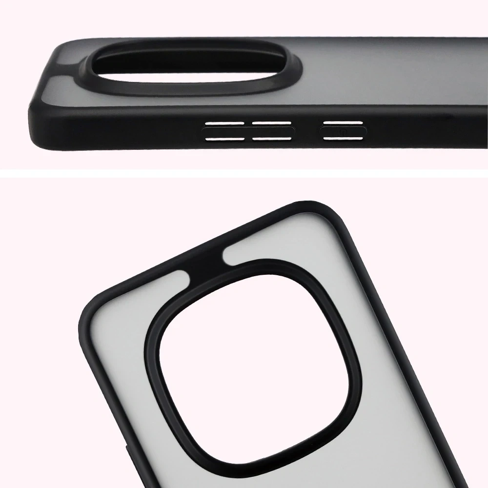 Etui Bizon Case Angelo do Xiaomi Redmi Note 15 Pro+ Plus 5G przydymione z czarną ramką