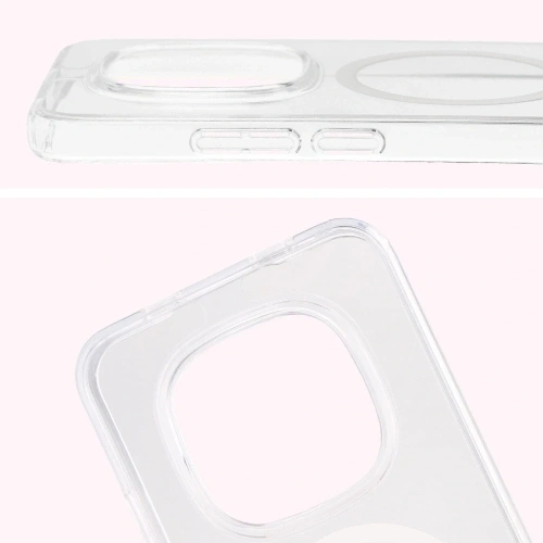 Etui z pierścieniem magnetycznym Bizon Case CrystalO do Xiaomi Redmi Note 15 Pro 5G przezroczyste