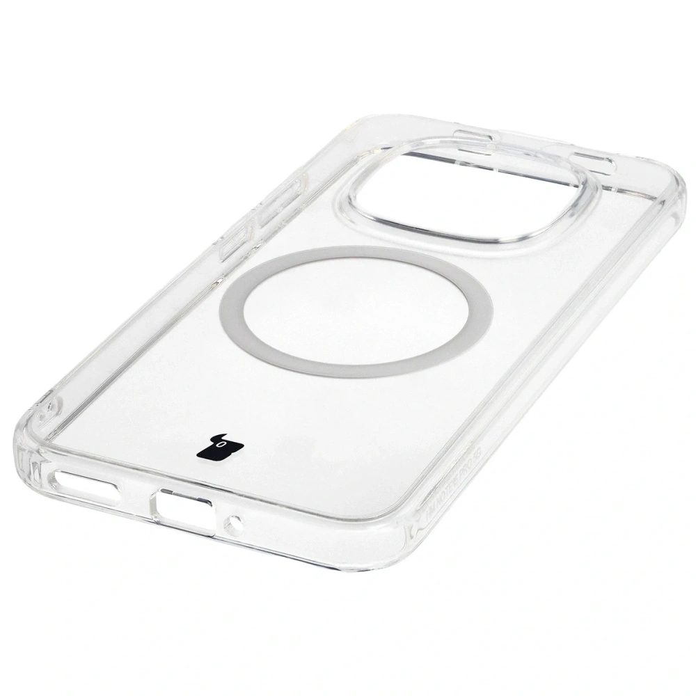 Etui z pierścieniem magnetycznym Bizon Case CrystalO do Xiaomi Redmi Note 15 Pro 5G przezroczyste
