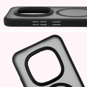 Etui z pierścieniem magnetycznym Bizon Case MatteO do Xiaomi Redmi Note 15 Pro 5G przydymione-czarne