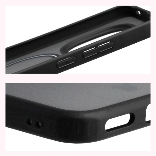 Etui z pierścieniem magnetycznym Bizon Case MatteO do Xiaomi Redmi Note 15 Pro 5G przydymione-czarne