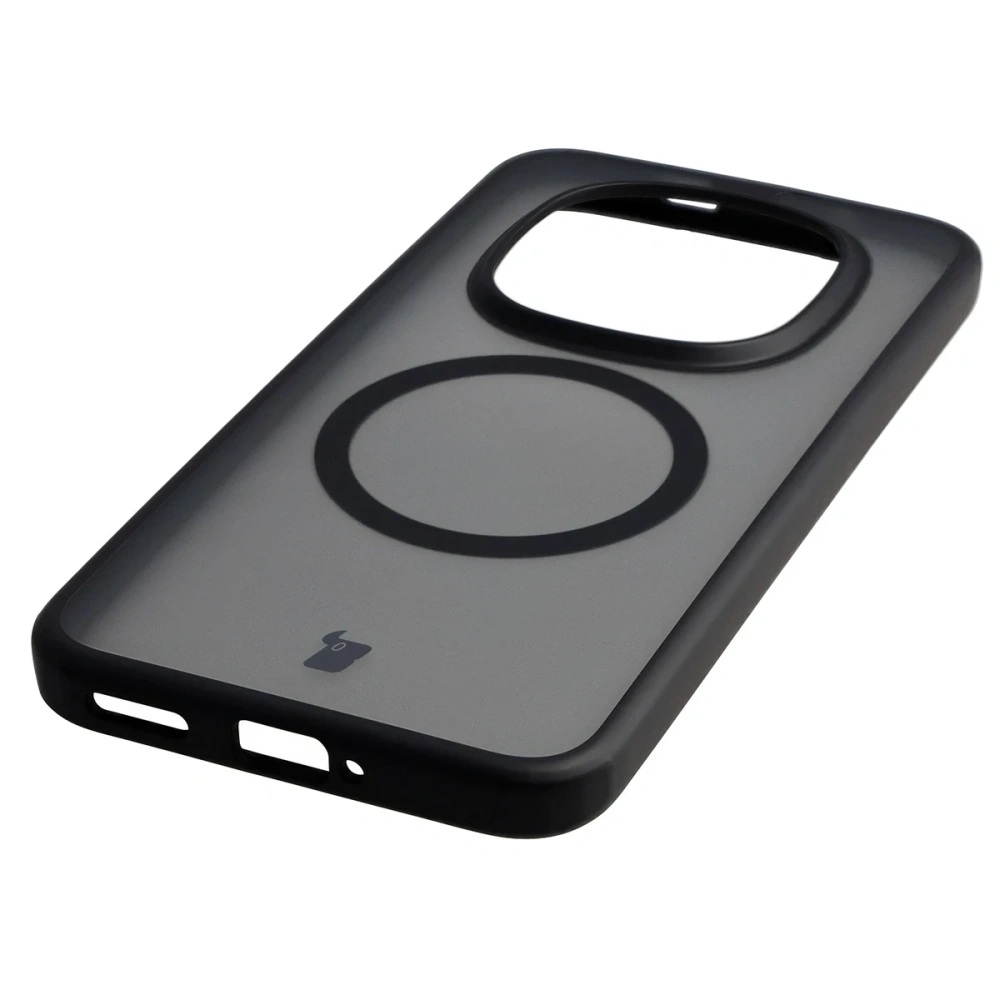 Etui z pierścieniem magnetycznym Bizon Case MatteO do Xiaomi Redmi Note 15 Pro+ Plus 5G przydymione-czarne