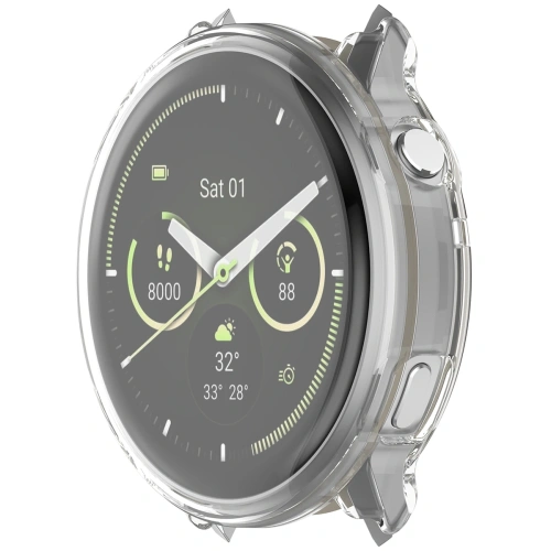 Etui z osłoną ekranu Bizon Case Watch Felipe do Garmin Venu 4 45mm przeźroczyste