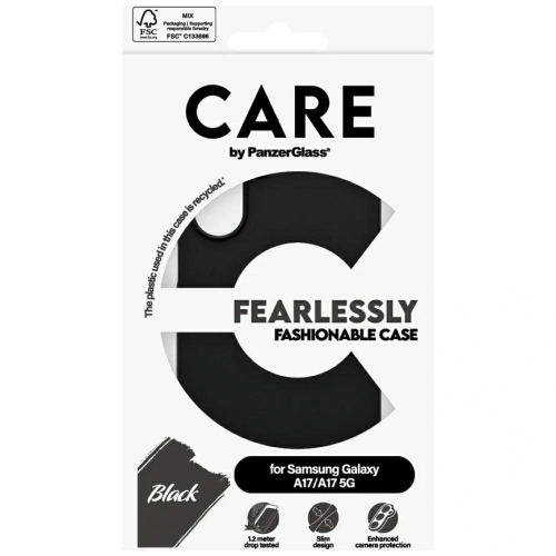 Etui CARE by PanzerGlass Fearlessly Fashionable do Samsung Galaxy M17 5G / A17 / A17 5G czarny