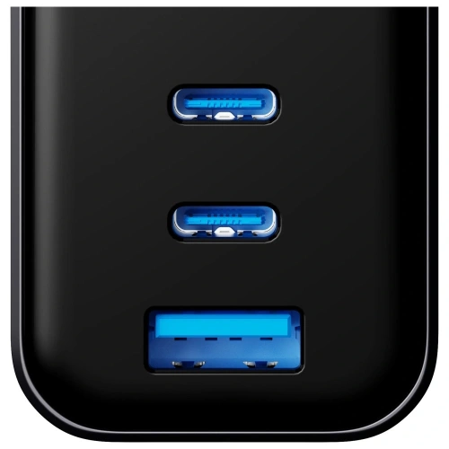 Ładowarka sieciowa 3MK InCharge Lumin PD 67W QC4+ PPS AFC FCP SCP USB-A 2xUSB-C TFT z wyświetlaczem czarny